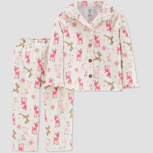 Carter’s Girls' Reindeer Coat Pajama Set s…